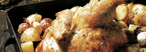 Κοτόπουλο λεμονάτο στο φούρνο με πατάτες